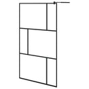 brusevæg med hærdet glas 115x195 cm sort