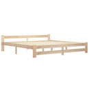 sengeramme uden madras massivt fyrretræ 200x200 cm