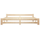 sengeramme uden madras massivt fyrretræ 200x200 cm