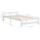 sengeramme uden madras massivt fyrretræ 90x200 cm hvid