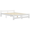 sengeramme uden madras massivt fyrretræ 120x200 cm hvid