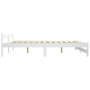 sengestel 140x200 cm massivt fyrretræ hvid