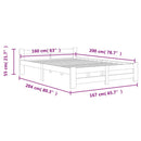 sengestel 160x200 cm massivt fyrretræ hvid