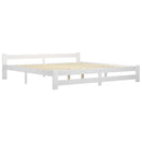 sengeramme uden madras massivt fyrretræ 200x200 cm hvid