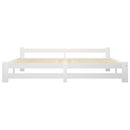 sengeramme uden madras massivt fyrretræ 200x200 cm hvid