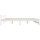 sengeramme uden madras massivt fyrretræ 200x200 cm hvid