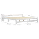 sengeramme uden madras massivt fyrretræ 200x200 cm hvid