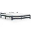 sengeramme uden madras massivt fyrretræ 200x200 cm mørkegrå