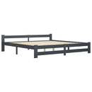 sengeramme uden madras massivt fyrretræ 200x200 cm mørkegrå