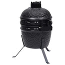2-i-1 Kamado-røgegrill 56 cm keramisk sort