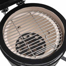 2-i-1 Kamado-røgegrill 56 cm keramisk sort