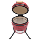 2-i-1 Kamado-røgegrill 56 cm keramisk rød