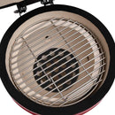 2-i-1 Kamado-røgegrill 56 cm keramisk rød