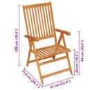 havestole 6 stk. med lysegrønne hynder massivt teaktræ