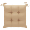 havestole med beige hynder 4 stk. massivt teaktræ