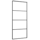 skydedør 90x205 cm sikkerhedsglas og aluminium sort