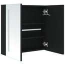 badeværelsesskab med spejl + LED-lys 62x14x60 cm
