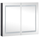 badeværelsesskab med spejl + LED-lys 80x12,2x68 cm