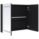 badeværelsesskab med spejl + LED-lys 80x12,2x68 cm