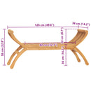 havebænk 126 cm massivt teaktræ
