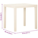 havebord 79x65x72 cm plastik hvid