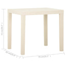 havebord 79x65x72 cm plastik hvid