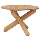 havebord Ø110x75 cm massivt teaktræ