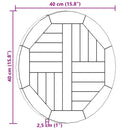 bordplade 2,5 cm 40 cm rund massivt teaktræ