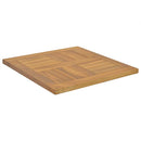 firkantet bordplade 50x50x2,5 cm massivt teaktræ