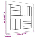 firkantet bordplade 50x50x2,5 cm massivt teaktræ