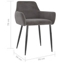 spisebordsstole 6 stk. velour mørkegrå