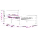 sengestel 100x200 cm massivt fyrretræ
