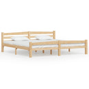 sengeramme uden madras massivt fyrretræ 200x200 cm