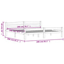 sengeramme uden madras massivt fyrretræ 200x200 cm