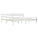 sengeramme uden madras massivt fyrretræ 200x200 cm hvid