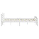 sengeramme uden madras massivt fyrretræ 200x200 cm hvid
