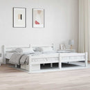 sengeramme uden madras massivt fyrretræ 200x200 cm hvid