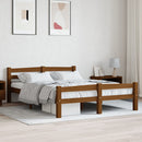 sengeramme uden madras massivt fyrretræ 140x200 cm honningbrun