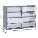 skuffereol med 8 store skuffer 52x16x37 cm