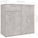 skænk 80x36x75 cm konstrueret træ betongrå