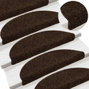trappemåtter selvklæbende 10 stk. 56x17x3 cm brune halvrunde