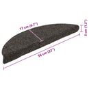 trappemåtter selvklæbende 5 stk. 56x17x3 cm antracit halvrund