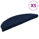 trappemåtter selvklæbende 5 stk. 56x17x3 cm marineblå halvrund