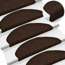 trappemåtter selvklæbende 5 stk. 65x21x4 cm brune halvrund store
