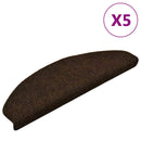 trappemåtter selvklæbende 5 stk. 65x21x4 cm brune halvrund store