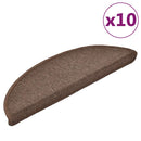 trappemåtter 10 stk. 56x17x3 cm kaffebrune halvrund