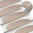 trappemåtter 10 stk. 56x17x3 cm taupe halvrund