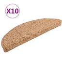 trappemåtter 10 stk. 56x17x3 cm beige halvrund