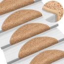 trappemåtter 10 stk. 56x17x3 cm beige halvrund