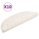 trappemåtter 10 stk. 56x17x3 cm hvide halvrunde